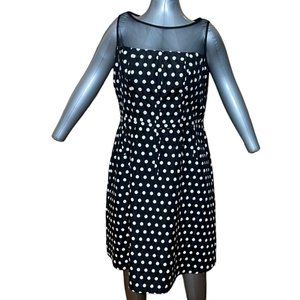ADRIANA PAPELL  Black & White Polka Dot Dress